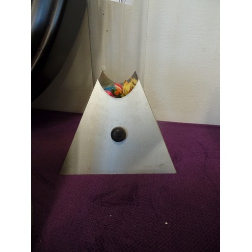 107 - LARGE SENSORY BUBBLE TUBE LAMP, WITH COLOURFUL FISH. [CURRENTLY CONTAINS NO LIQUID]