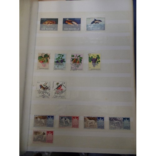 252 - 4 X LARGE STAMP STOCK BOOKS. CONTAINING LARGE QUANTITY OF STAMPS.