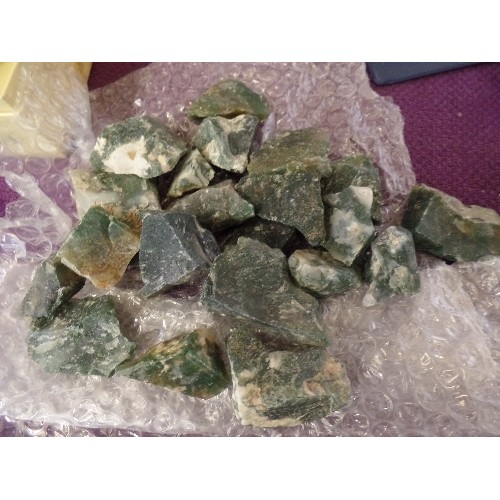 83 - QUANTITY OF GREEN AGATE-SEMI-PRECIOUS STONE.