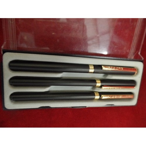 43 - 2 SETS OF PENS FOUNTAIN BALLPOINT AND PROPELLING PENCILS