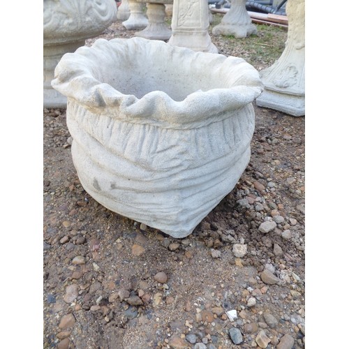 432 - LARGE GARDEN SACK SHAPED PLANTER.