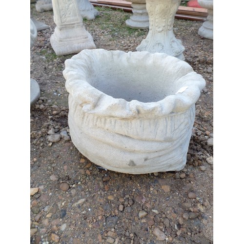 432 - LARGE GARDEN SACK SHAPED PLANTER.