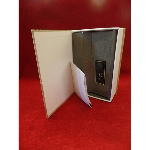 76 - BOOK-SAFE, LOCKABLE CASH-STORAGE BOX. EIFFEL TOWER-PARIS THEMED. BOXED.