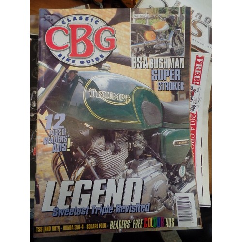 97 - STACK OF APPROX 32 X VINTAGE CBG CLASSIC BIKE GUIDE MAGAZINES. MAINLY 1990'S.