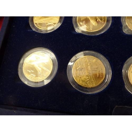 69 - LOVELY MINT COIN COLLECTION IN BLUE VELVET DISPLAY CASE. FIRST DAY COVER $10 LEGENDARY AIRCRAFT OF W... 