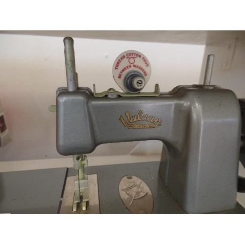 79 - TINY VINTAGE VULCAN SEWING MACHINE. CHILD-SIZE. MADE IN ENGLAND.