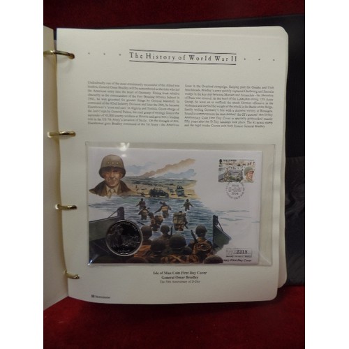 93 - ALBUM OF FIRST DAY COVER COINS. 'THE HISTORY OF WORLD WAR II'