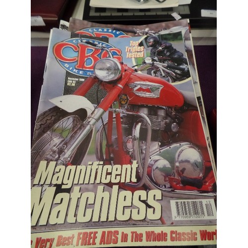 97 - STACK OF APPROX 32 X VINTAGE CBG CLASSIC BIKE GUIDE MAGAZINES. MAINLY 1990'S.