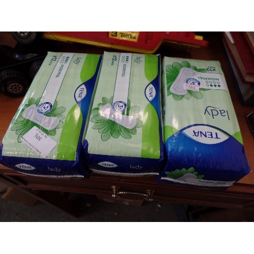 172 - 3 BRAND-NEW PACKS OF TENA LADY PADS.