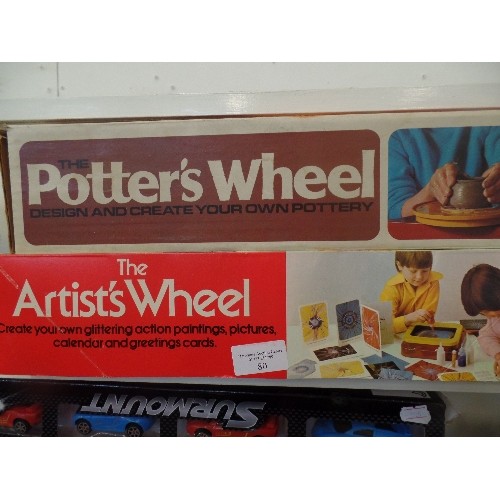 80 - CHILDRENS RETRO-VINTAGE 'THE POTTERS WHEEL' AND 'THE ARTISTS WHEEL' IN ORIGINAL BOXES.