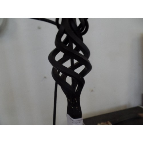 136 - WROUGHT IRON STANDARD LAMP BASE. TWIST DETAIL.