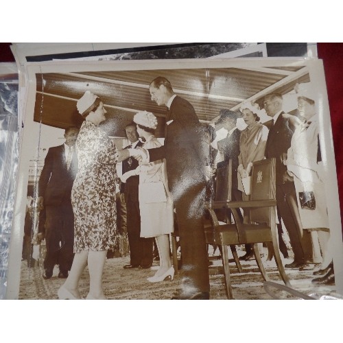 151 - OFFICIAL PRESS PHOTOGRAPHS, FROM THE QUEENS VISIT TO KETTERING AND CORBY, OAKHAM SCHOOL ETC. DETAILE... 