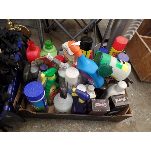 282 - BOX OF GARDEN CHEMICALS  AND CAR CLEANING - BENLATE, SLUG KILLER , PAINTSEAL CREAM, CAR SHAMPOO ETC