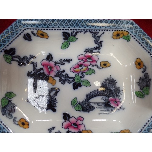 59 - A KEELING & CO LOSOL WARE DISH, PAGODA PATTERN AND A ROYAL DOULTON 