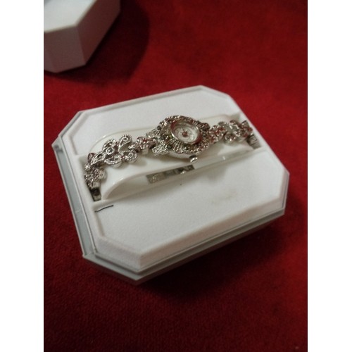 20 - LADIES DECORATIVE SILVER METAL WATCH