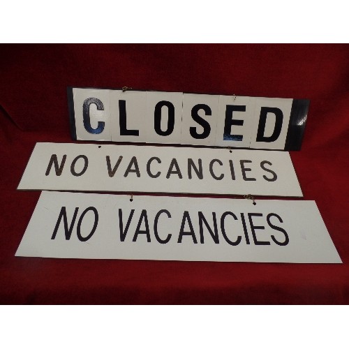 280 - GUEST HOUSE HANGING SIGNS. VACANCIES, NO VACANCIES, CLOSED ETC