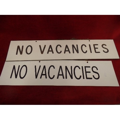 280 - GUEST HOUSE HANGING SIGNS. VACANCIES, NO VACANCIES, CLOSED ETC