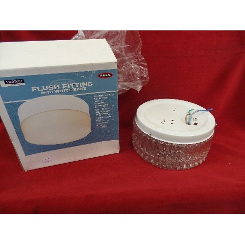 300 - FLUSH FITTING CEILING BATHROOM/UTILITY LIGHT. WITH BOX.