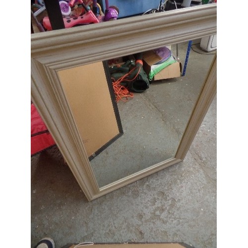 3 X LARGE RECTANGULAR MIRRORS. WOODEN FRAMED.