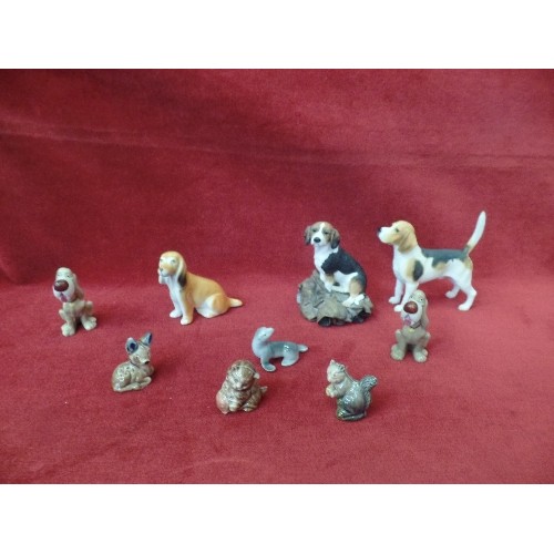 2 - COLLECTION OF MINIATURE DOG FIGURES INCLUDING 2 WADE 