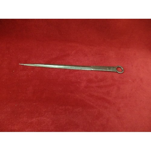 24 - AN ANTIQUE SILVER PLATED MEAT SKEWER - 30CM