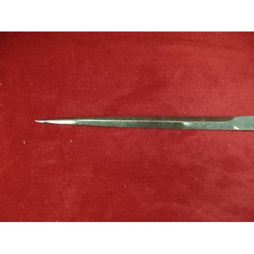 24 - AN ANTIQUE SILVER PLATED MEAT SKEWER - 30CM