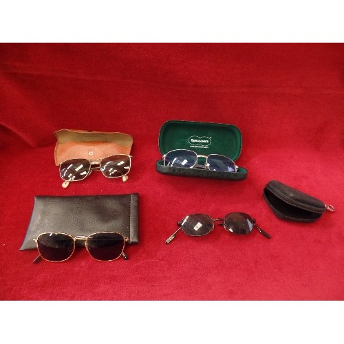 29 - FOUR PAIRS OF RETRO SUNGLASSES INCLUDING POLAROID IN ORIGINAL CASE, CALVIN KLEIN ETC