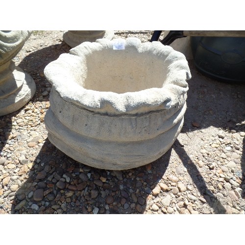 431 - LARGE GARDEN SACK SHAPED PLANTER.