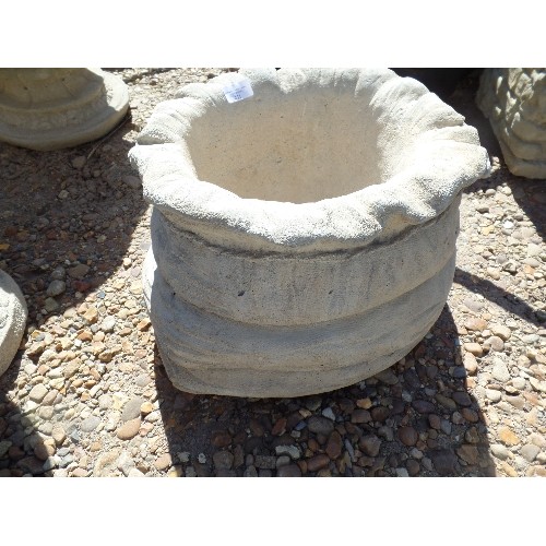 431 - LARGE GARDEN SACK SHAPED PLANTER.