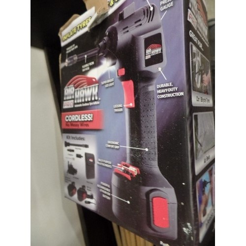 629 - AIRHAWK CORDLESS TYRE INFLATOR WITH BOX