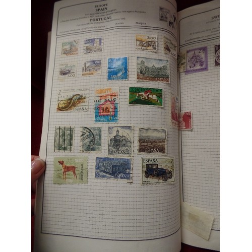 91 - VINTAGE STAMP ALBUMS, AND QUANTITY OF LOOSE STAMPS.