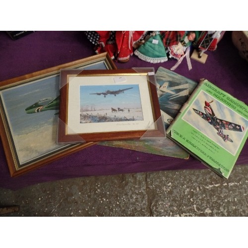 169 - AIRCRAFT/WWII WAR-PLANE INTEREST. PAINTINGS & PRINTS. ALSO A BOOK OF AIRCRAFT CAMOUFLAGE & MARKINGS.