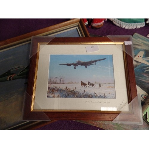 169 - AIRCRAFT/WWII WAR-PLANE INTEREST. PAINTINGS & PRINTS. ALSO A BOOK OF AIRCRAFT CAMOUFLAGE & MARKINGS.