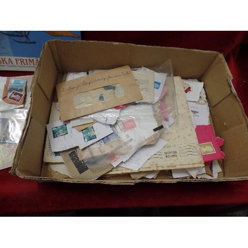 98 - BOX OF LOOSE STAMPS, AND SMALL ALBUMS. INC SET OF SWEDISH STAMPS, NETHERLANDS ETC.