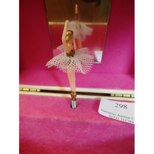 298 - 1960'S/70'S MUSICAL JEWELLERY BOX, WITH TWIRLING BALLERINA. WORKING. SWEDISH-MADE.