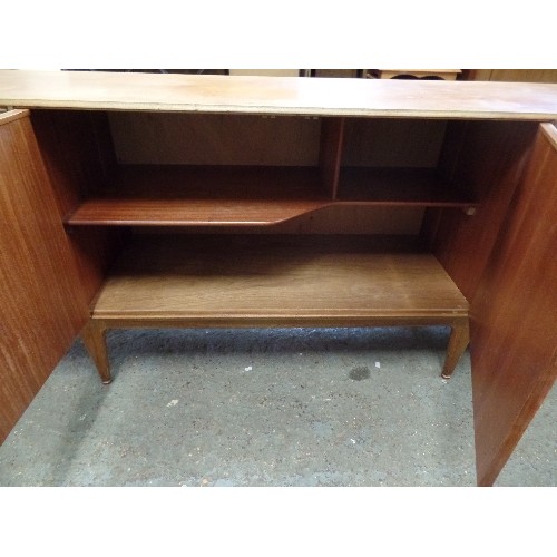 308 - BEAUTIFUL McINTOSH MID-CENTURY TEAK SIDEBOARD. 202CM W. LOVELY ROLLED HANDLE DETAIL. TAPERED LEGS WI... 