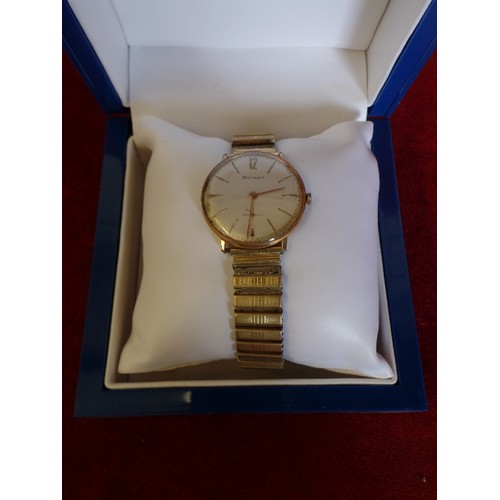12 - GENTS ROTARY WRIST WATCH 1960`S MECHANICAL WINDING GOLD PLATED BOXED