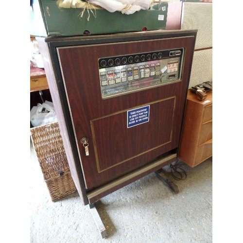 301 - LARGE VINTAGE GERMAN-MADE CIGARETTE VENDING MACHINE. AVAILABLE BRANDS INCLUDED WERE MAYFAIR KINGSIZE... 