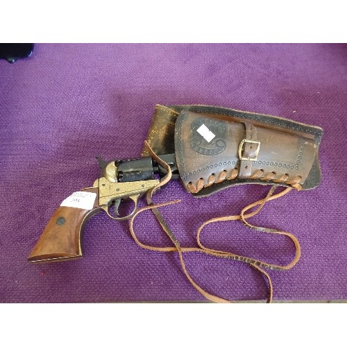 304 - VINTAGE GUN 'BKA 98' IN LEATHER HOLSTER.