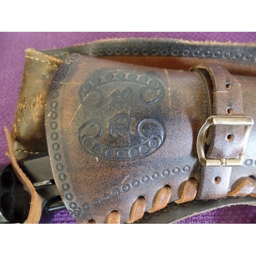 304 - VINTAGE GUN 'BKA 98' IN LEATHER HOLSTER.