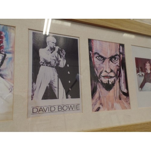 317 - DAVID BOWIE INTEREST. GLAZED FRAME CONTAINING 5 IMAGES.