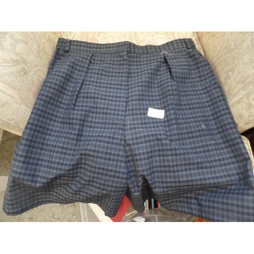 404 - VINTAGE BURBERRY WOMENSWEAR. INCLUDES 2 X SKIRTS, & A PAIR OF TAILORED SHORTS.