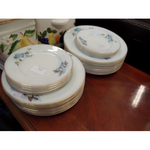 416 - SET OF JAJ PYREX PLATES WITH WILDFOWL PATTERN/ DUCKS