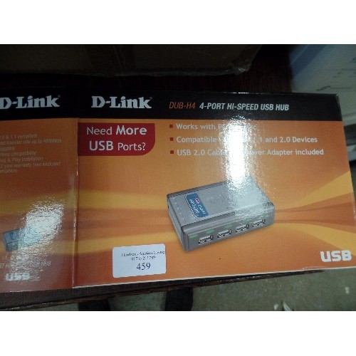 459 - BOXED D-LINK DUB-H4 4 PORT HI SPEED USB HUB