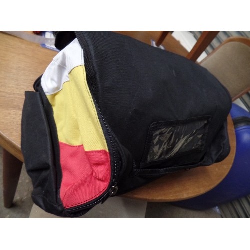 460 - BOX OF 10  NEW CYCLE BAGS IN BLACK ,WHITE , YELLOW AND RED