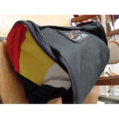 460 - BOX OF 10  NEW CYCLE BAGS IN BLACK ,WHITE , YELLOW AND RED