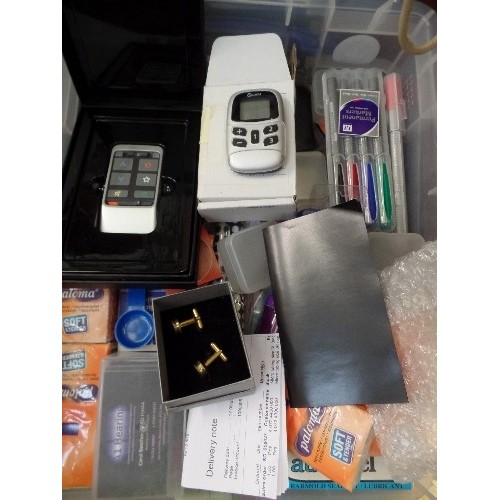BOXES OF HEARING AID EQUIPMENT BATTERIES ETC