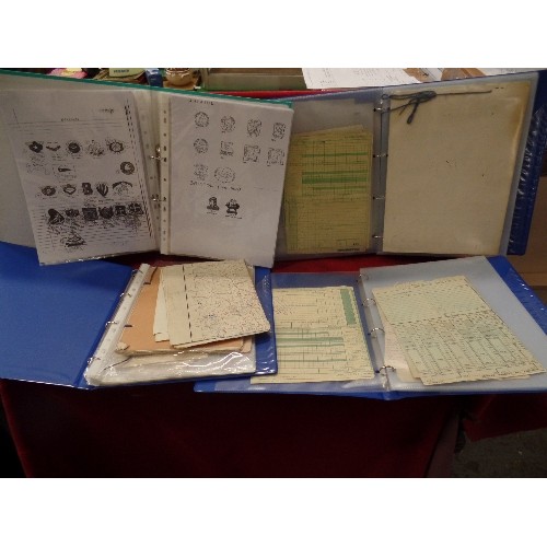 95 - 3 X AIR-CREW FOLDERS. AIR CADETS. MAPS, LOGS AND OTHER ITEMS. ALSO A FOLDER OF SPEEDWAY BADGE ETCHIN... 