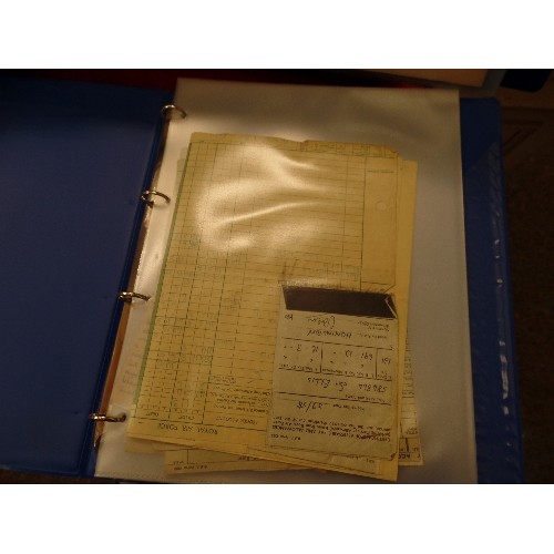 95 - 3 X AIR-CREW FOLDERS. AIR CADETS. MAPS, LOGS AND OTHER ITEMS. ALSO A FOLDER OF SPEEDWAY BADGE ETCHIN... 