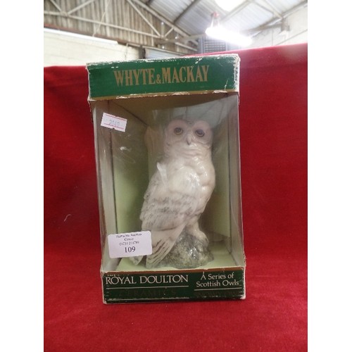 109 - ROYAL DOULTON SNOWY OWL DECANTER IN ORIGINAL BOX